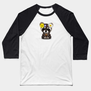 Cute Baby Raccoon Hippie Baseball T-Shirt